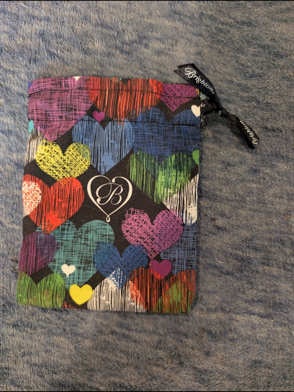 Brighton Black Dust Bag with Multicolor Hearts - Picture 4 of 5